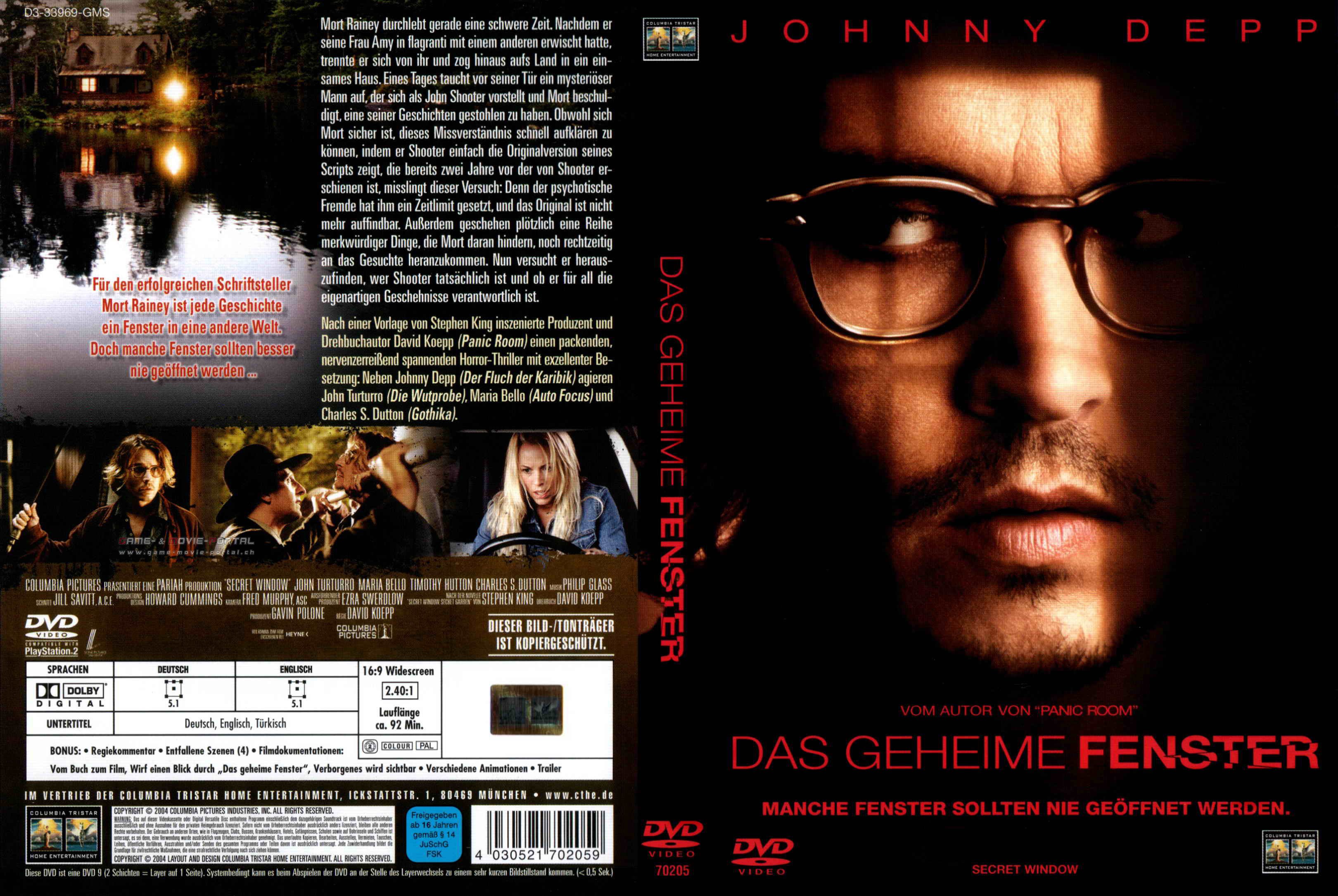 Das geheime Fenster german dvd cover German DVD Covers