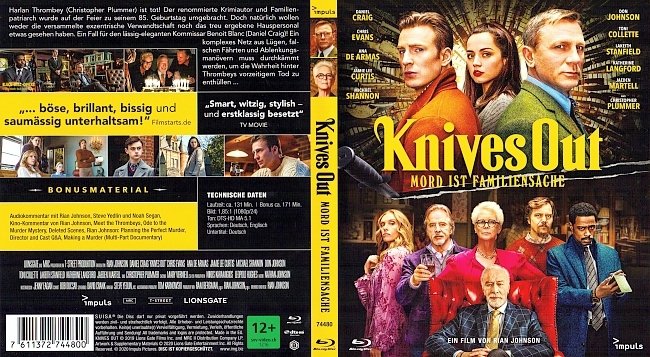 Knives Out Blu ray Cover German Deutsch german blu ray cover
