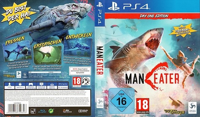 Man Eater PS4 Playstation 4 Cover German Deutsch german ps4 cover