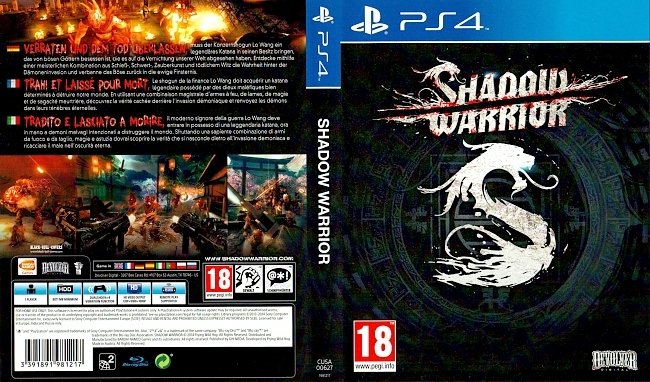 Shadow Warrior PS4 Cover German Deutsch Tedesco Allemand german ps4 cover