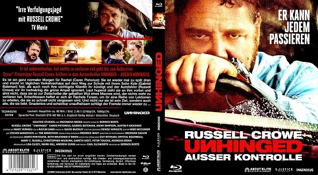 Unhinged Ausser Kontrolle Blu ray Deutsch German Cover 2 german blu ray cover