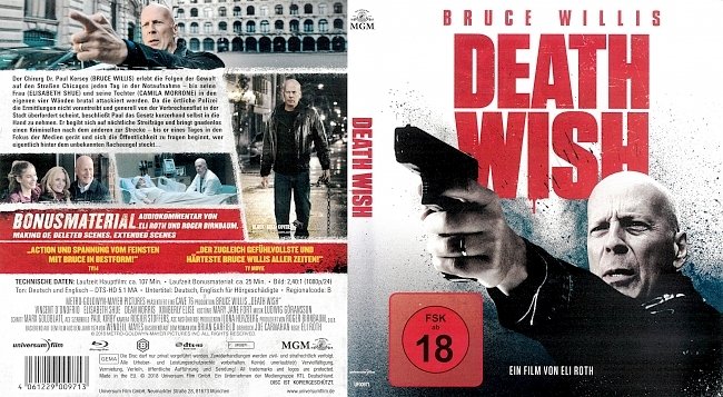 Death Wish Cover Deutsch German german blu ray cover