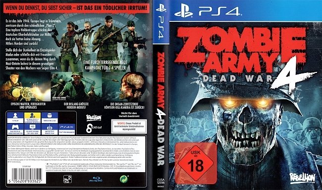 Zombie Army 4 Dead War Cover Playstation 4 German Deutsch german ps4 cover
