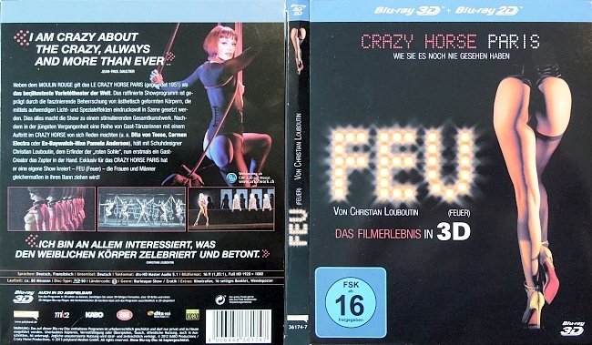 Feuer Feu 3D Christian Louboutin Das Filmerlebnis in 3D Cover Blu ray Deutsch.old german blu ray cover