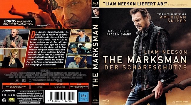 The Marksman Liam Neeson Der Scharfschuetze Cover Deutsch Bluray german blu ray cover