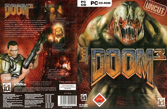 Doom 3 Cover PC Computer Deutsch German blackbullcovers gamemovieportal pc cover german