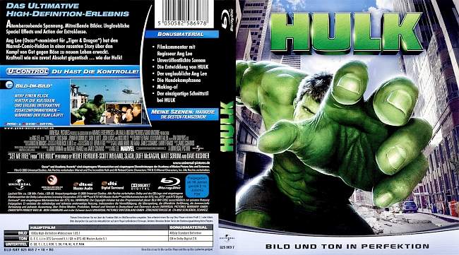 HULK Eric Bana blu ray cover german