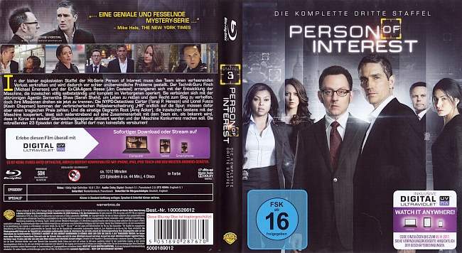 Person of Interest Staffel 3 S03 blu ray cover german