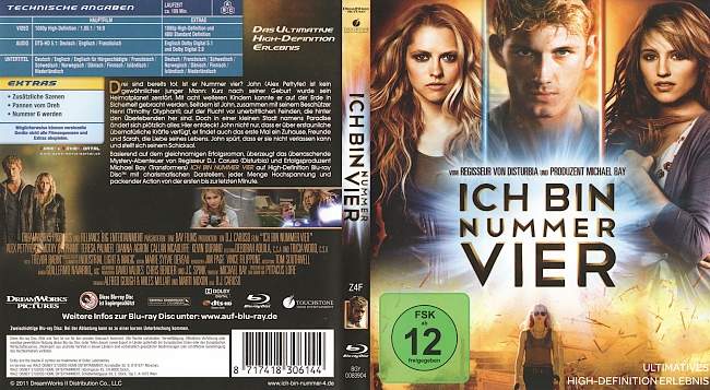 Ich bin Nummer Vier blu ray cover german