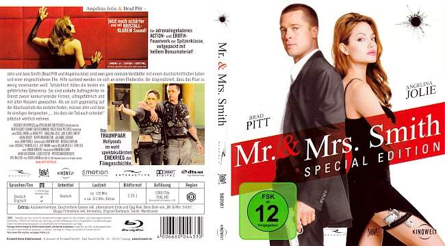 Mr and Mrs Smith Brad Pitt Angelina Jolie german blu ray cover