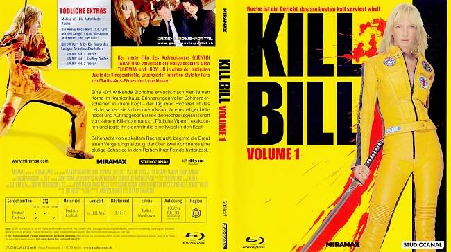 Kill Bill Vol 1 blu ray cover german