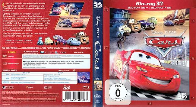 Cars 3D Blu ray Deutsch blu ray cover german