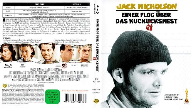 Einer flog uebers Kuckucksnest german blu ray cover