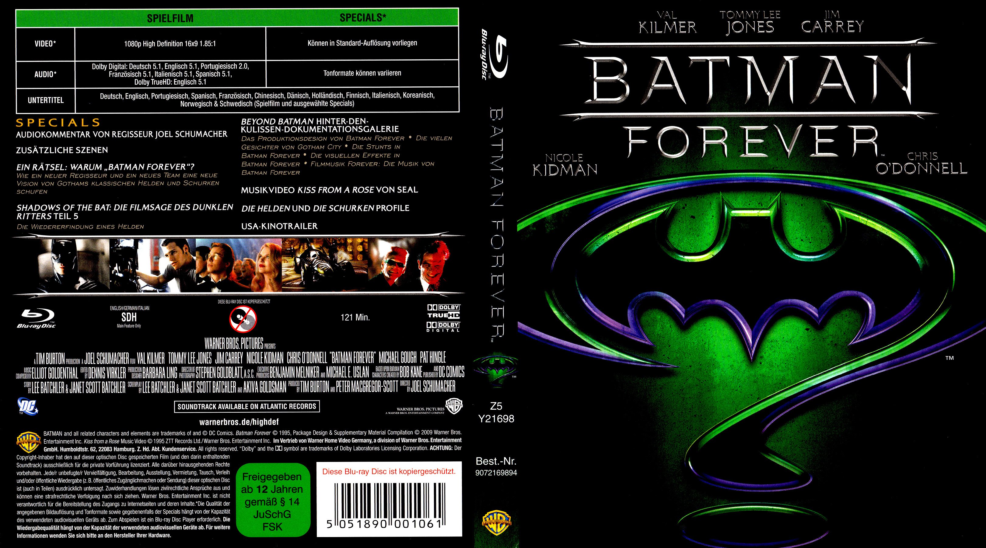 Batman Forever german blu ray cover | German DVD Covers