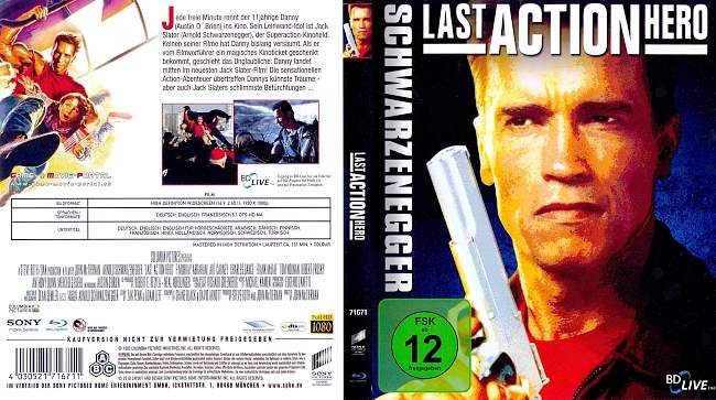 Last Action Hero Schwarzenegger John Mc Tiernan blu ray cover german