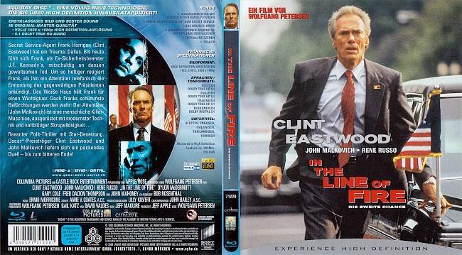 In the Line of Fire Die Zweite Chance Eastwood german blu ray cover