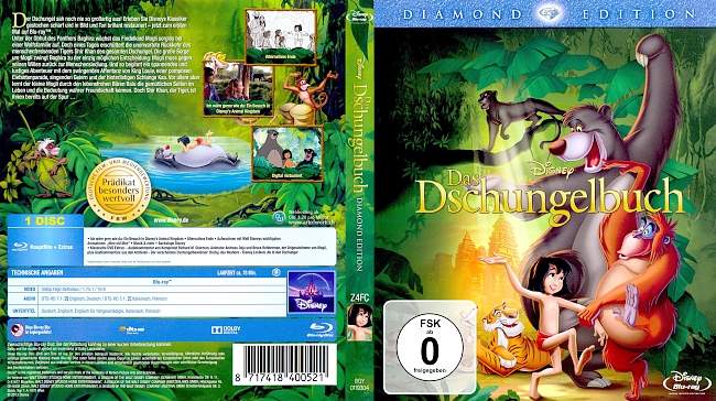 Das Dschungelbuch 1 german blu ray cover