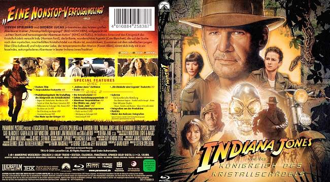 Indiana Jones 4 Und das Koenigreich des Kristallschaedels blu ray cover german