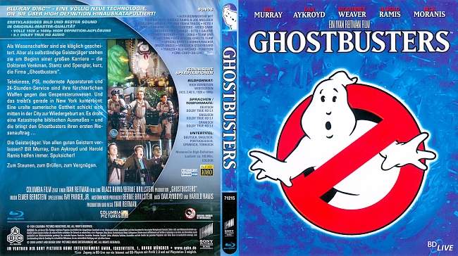 Ghostbusters german blu ray cover