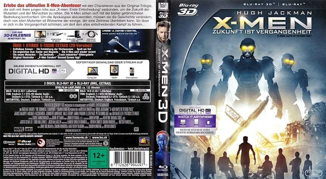 X Men Zukunft ist Vergangenheit 3D blu ray cover german