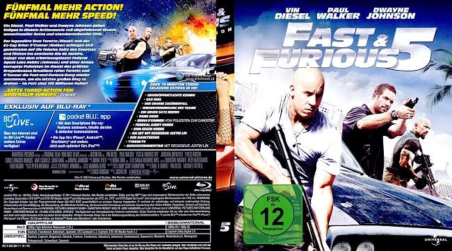 Fast and Furious 5 german blu ray cover