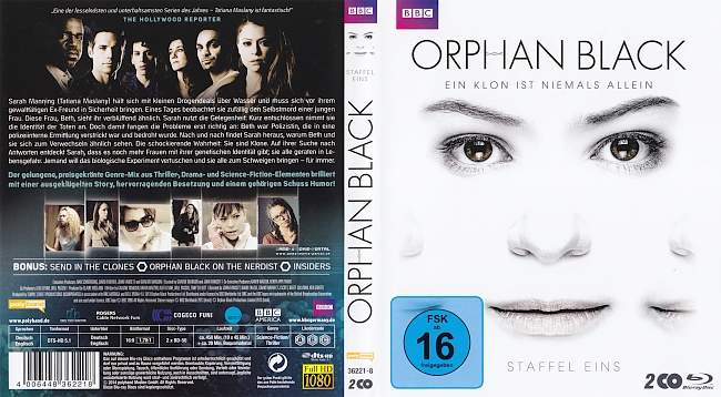 Orphan Black Ein Klon ist niemals allein Staffel 1 S01 blu ray cover german