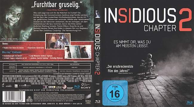 Insidious 2 Chapter 2 blu ray cover german