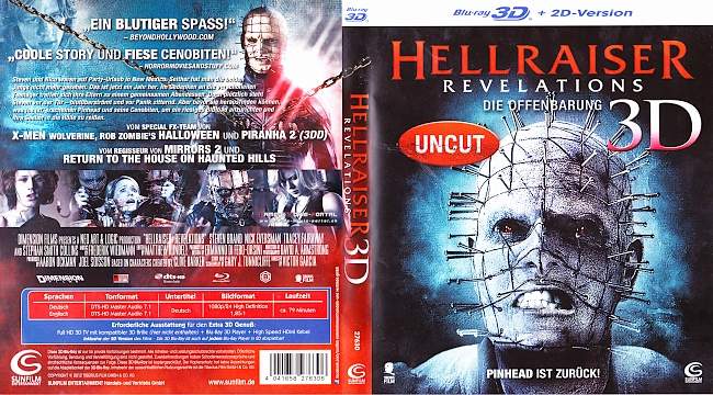 Hellraiser Revelations Die Offenbarung 3D blu ray cover german