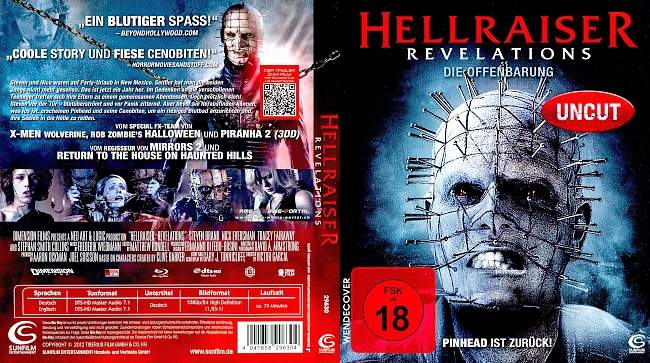 Hellraiser Revelations Die Offenbarung blu ray cover german
