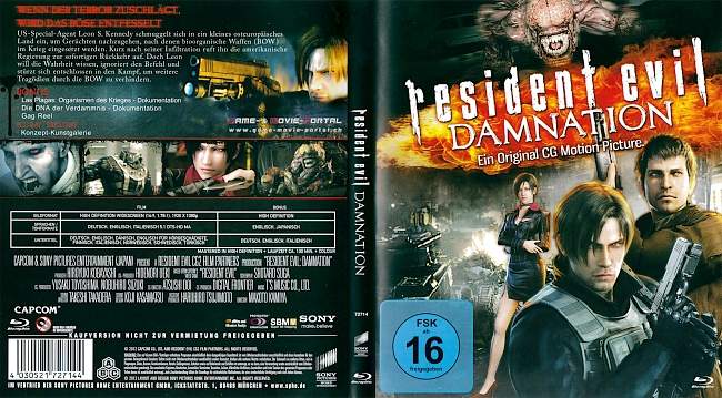 Resident Evil Damnation blu ray cover german