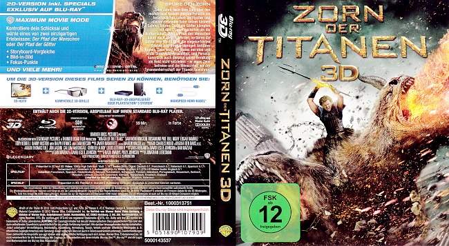 Zorn der Titanen 3D Blu ray blu ray cover german