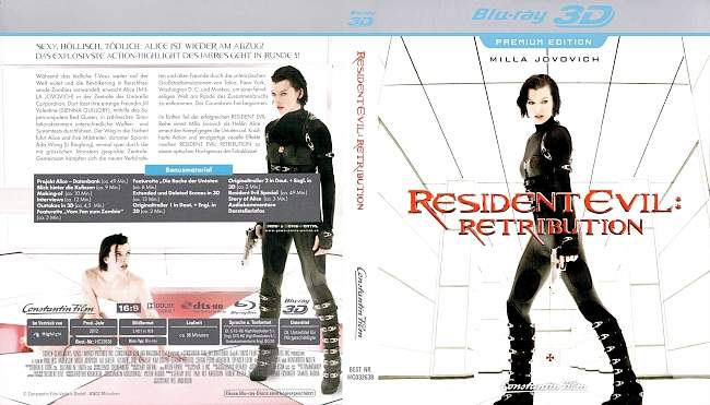 Resident Evil Retribution 3D Premium Edition blu ray cover german