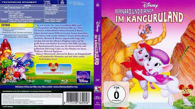 Bernard und Bianca im Kaenguruland german blu ray cover