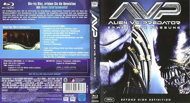 Alien vs Predator blu ray cover german