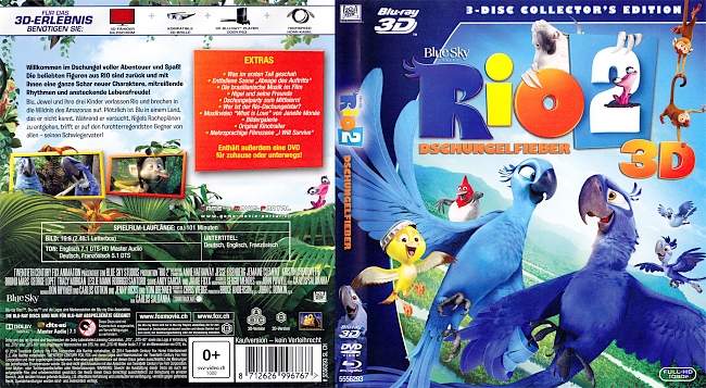 Rio 2 Dschungelfieber 3D Blu ray blu ray cover german