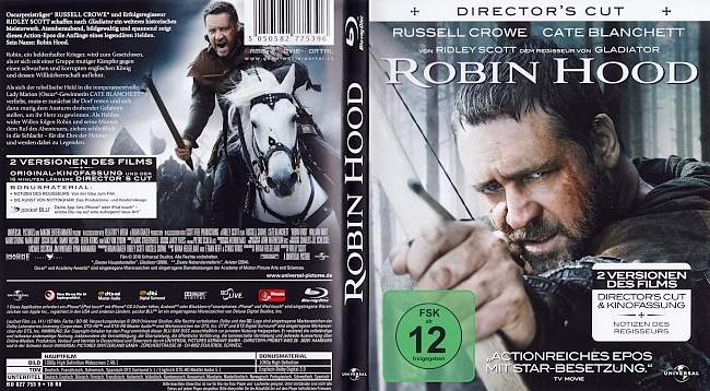 Robin Hood Ridley Scott Russell Crowe blu ray cover german
