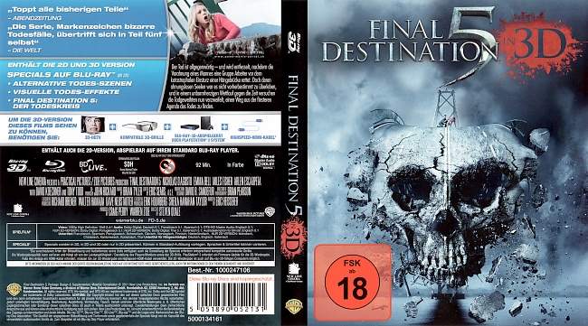 Final Destination5 3D blu ray cover german