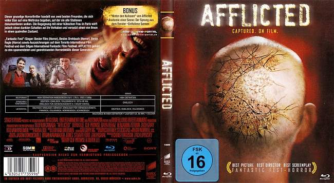 Afflicted Captured on Film blu ray cover german