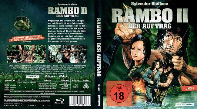 Rambo 2 Blu ray blu ray cover german
