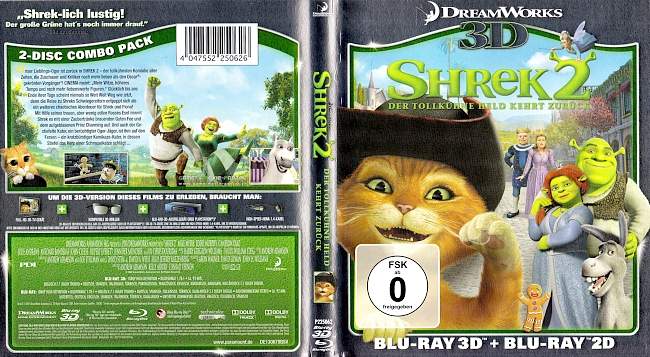Shrek 2 3D Blu rayblu ray cover german