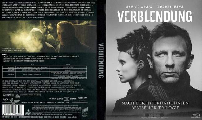 Verblendung Cover Daniel Craig David Fincher german blu ray cover