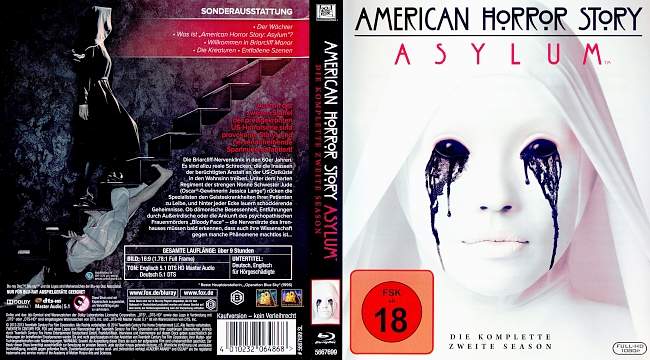 American Horror Story Staffel 2 S02 Asylum german blu ray cover