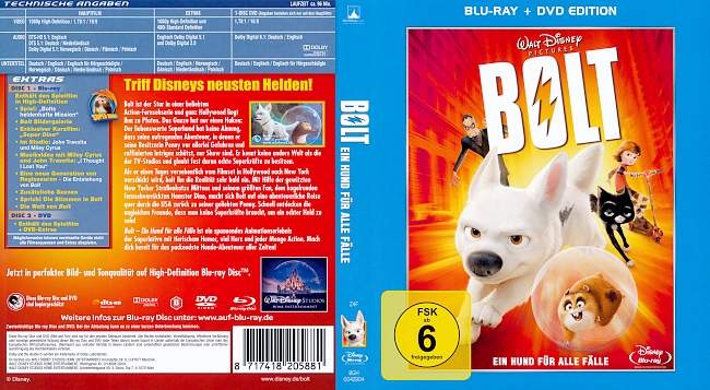 Bolt Disney german blu ray cover