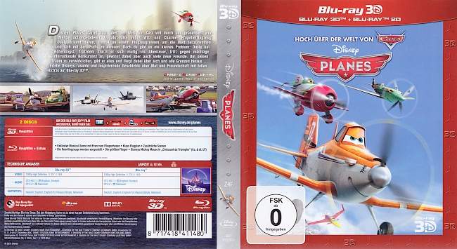 Planes 3D Disney Pixar german blu ray cover