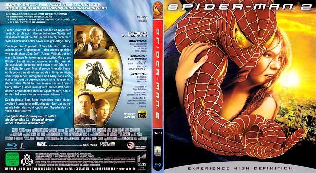 Spider Man 2 blu ray cover german