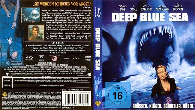 Deep Blue Sea german blu ray cover