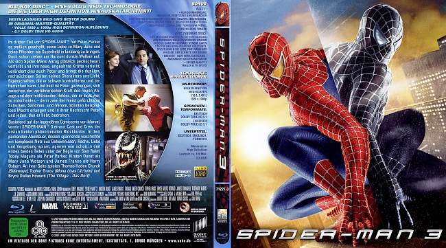 Spider Man 3 blu ray cover german