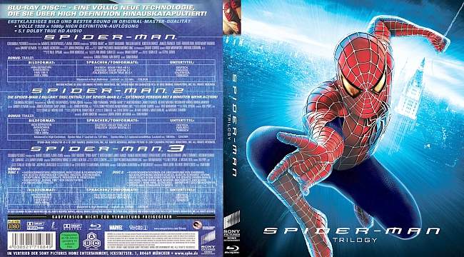 Spider Man Trilogie blu ray cover german