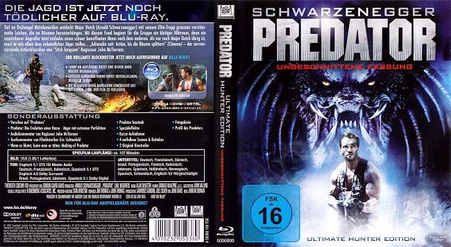 Predator blu ray cover german