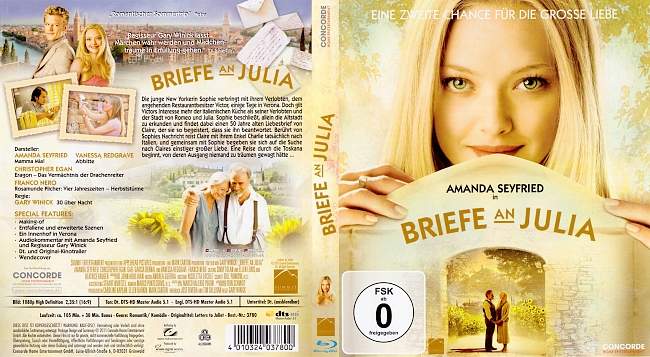 Briefe an Julia blu ray cover german